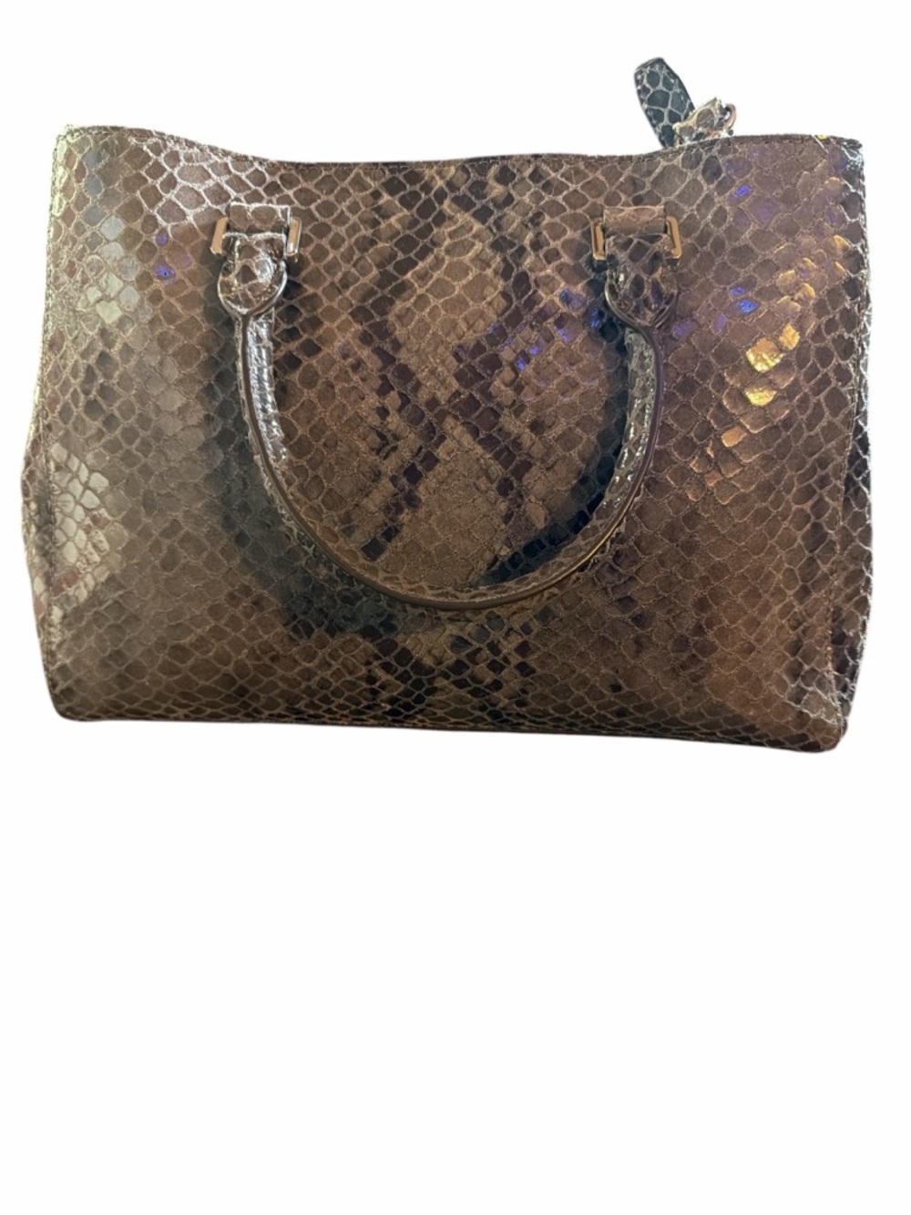 ✨ Michael Kors Cynthia Snakeskin Embossed Satchel & Matching Wallet Set ✨ - Picture 3 of 11